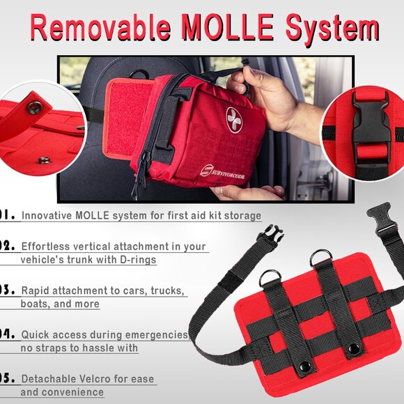 NWT Best First Aid Kits - Large Bag (250 Pieces Set) Comprehensive - Picture 3 of 16